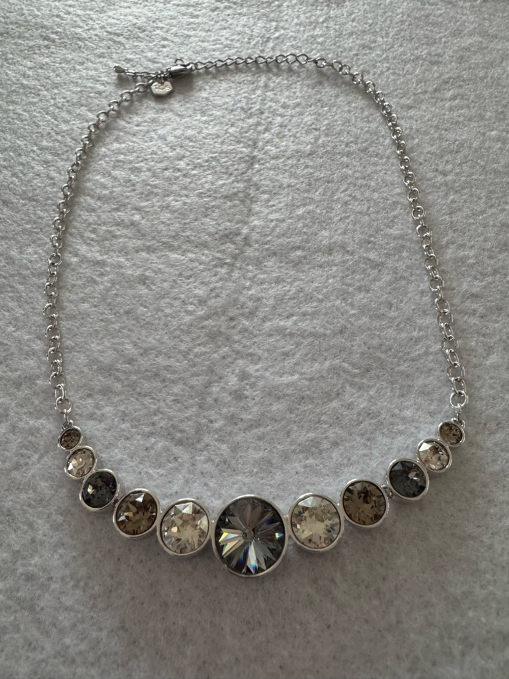 Touchstone Crystal Silver-Tone Gradient Crystal Necklace